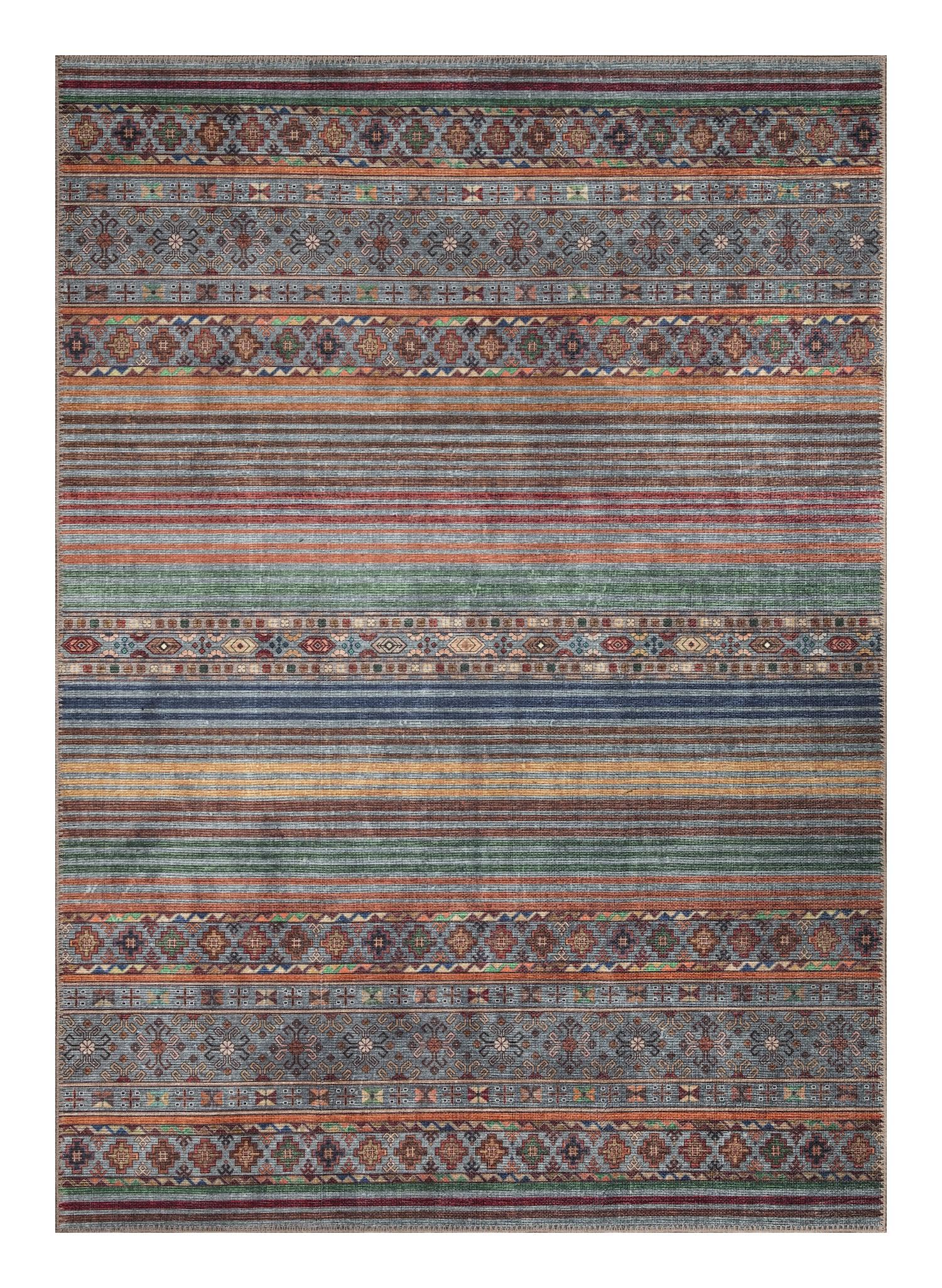 Keen Home Design Machine Washable Area Rugs with Non-Slip Backing, Ideal for Hallway, Living Room, Bedroom, Kitchen and Laundry Room, Vintage Moroccan and Low Pile Rug (3' x 5')