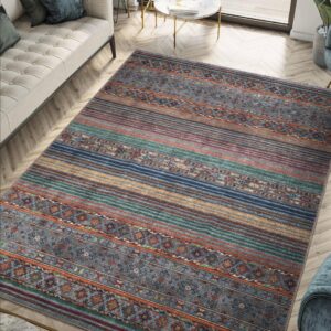 Keen Home Design Machine Washable Area Rugs with Non-Slip Backing, Ideal for Hallway, Living Room, Bedroom, Kitchen and Laundry Room, Vintage Moroccan and Low Pile Rug (3' x 5')