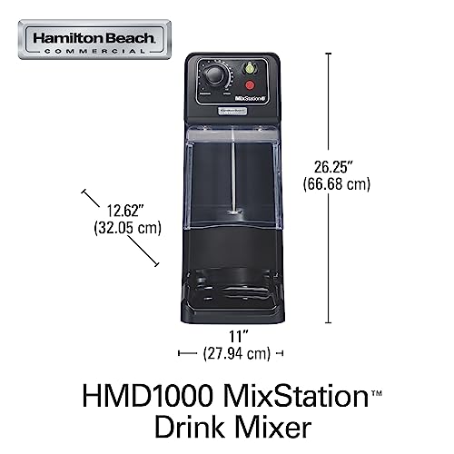 Hamilton Beach Commercial MixStation Drink Mixer, 3/4 HP Motor, Programmable, Variable Speed, Easy to Clean, NSF Certified, HMD1000 BLACK