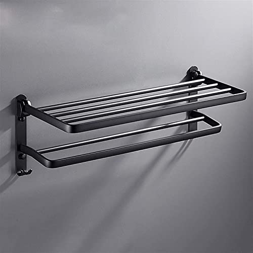 RUTAVM Towel Bar Rack Wall Mounted Bath Towel Rack Towel Bar Shelf Holder Double Dual Towel Rail Kitchen Bathroom Stainless Steel Matte for Bathroom (Size : 40Cm)