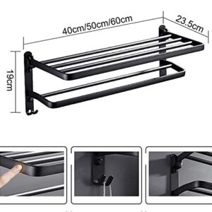 RUTAVM Towel Bar Rack Wall Mounted Bath Towel Rack Towel Bar Shelf Holder Double Dual Towel Rail Kitchen Bathroom Stainless Steel Matte for Bathroom (Size : 40Cm)