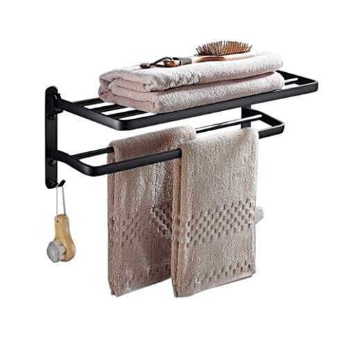 RUTAVM Towel Bar Rack Wall Mounted Bath Towel Rack Towel Bar Shelf Holder Double Dual Towel Rail Kitchen Bathroom Stainless Steel Matte for Bathroom (Size : 40Cm)