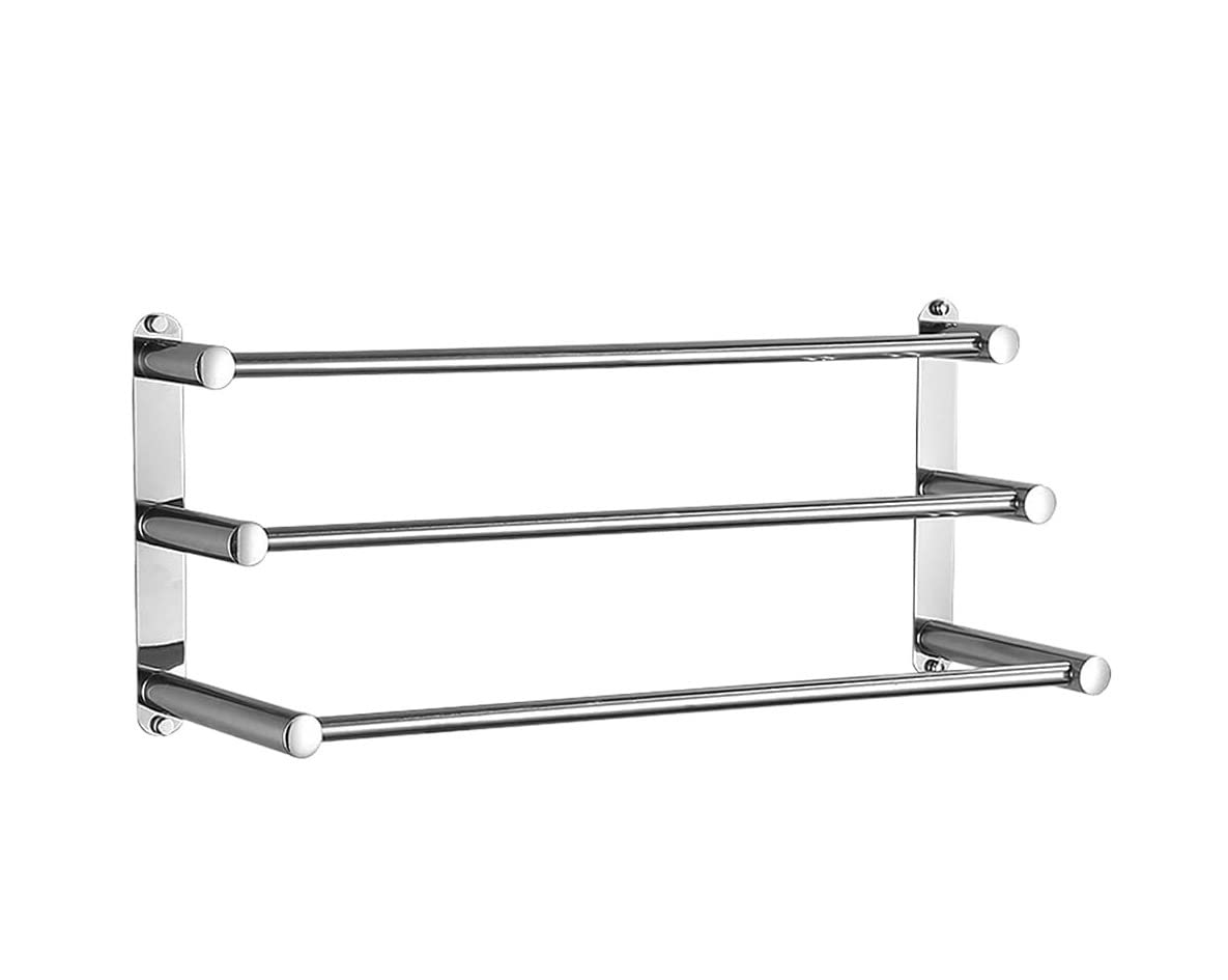 RUTAVM Towel Bar Rack Towel Rack 3-Tier Bath Towel Rail Stainless Steel Wall Mounted Towel Holder Towel Bar for Kitchen Bathroom for Bathroom (Size : 40cm)