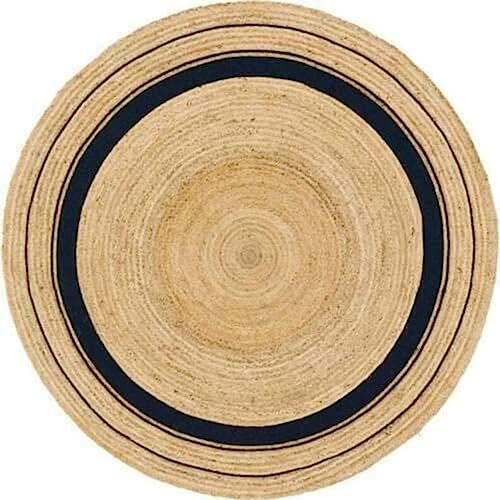 GlobusArt Hand Woven Round Jute Area Rug Braided Round Rugs for Boho Home Decor Living Room and Kitchen Floor Decoration Natural Eco Friendly Area Rug for Farmhouse.…