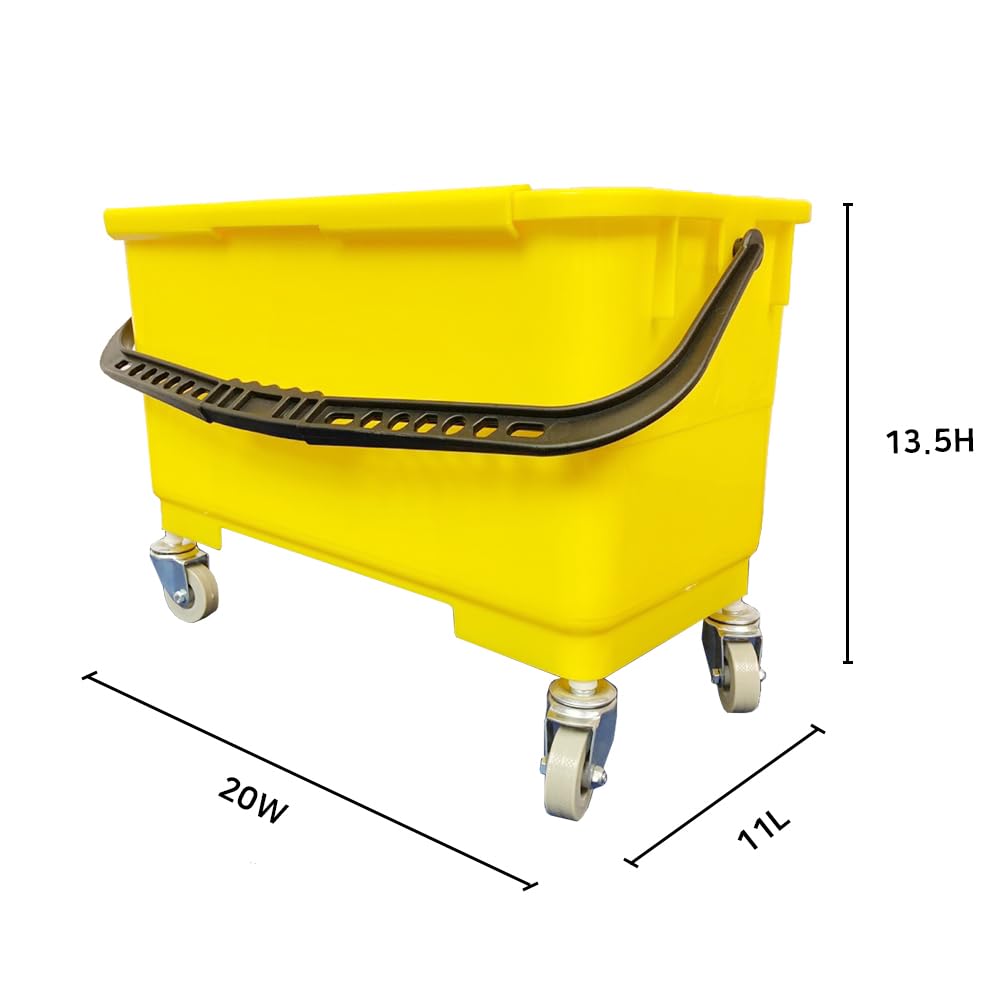 30L Window Flat Mop Bucket, Commercial, Microfiber Buck,Magic, Microfiber Bucket,Heavy-Duty,Compact,Easy Cleaning,Multi-Compartment,with Wheels,Floor,Lazy,Self Cleaning