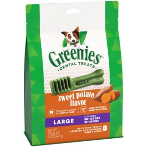 Greenies Natural Sweet Potato Flavor Dental Dog Treats 12 oz. Count of 8 Large