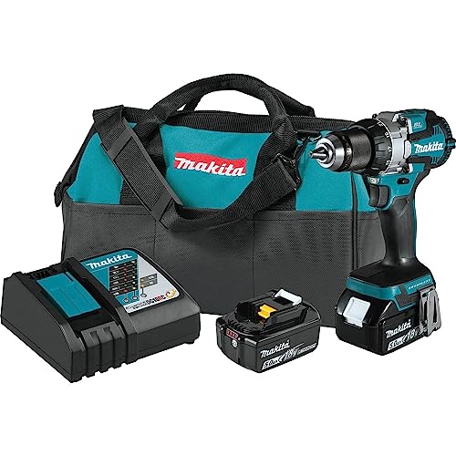 Makita XPH16T 18V LXT® Lithium-Ion Compact Brushless Cordless 1/2" Hammer Driver-Drill Kit (5.0Ah)