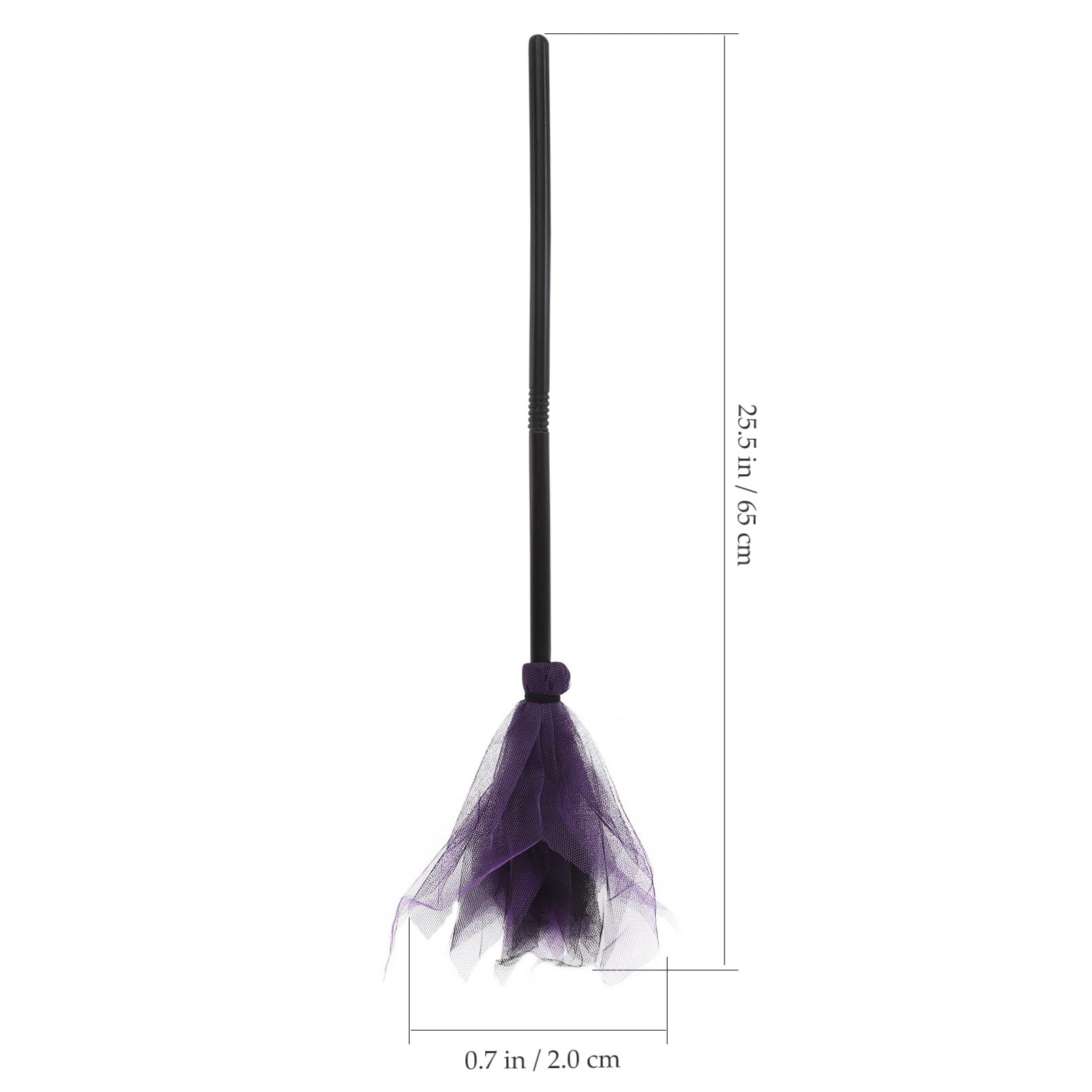 Ciieeo 1 Piece Halloween Witch Broom Wizard Broomstick 25.5 Inches Halloween Broom for Costume Accessories Cosplay Broom Props (Random Color)