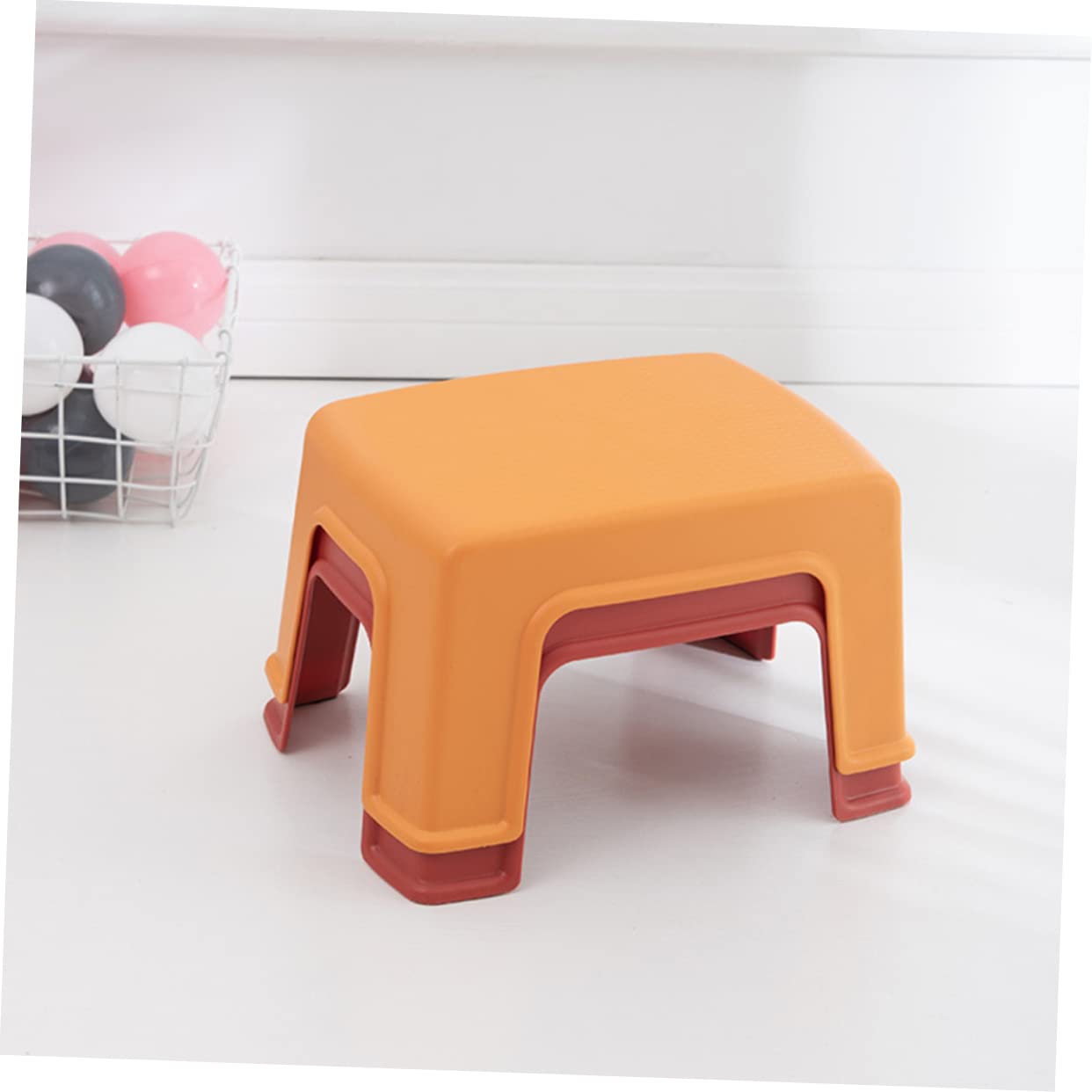 Veemoon 1pc Plastic Stool Children Stool Anti-Skid Stool Children Sitting Stool Mattress Pump Creative Footstool Kid Step Stool Bed Skirting Home Furniture Pp Aldult Non-Slip Stool