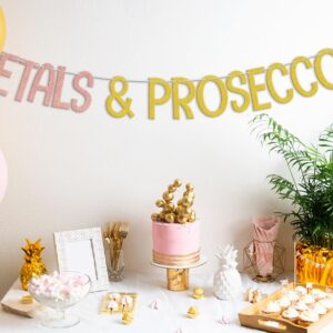 Petals & Prosecco Banner, Bridal Shower Decorations, Mimosa Bar Decor, Bride to Be Miss to Mrs, Champagne Engagement Bachelorette Birthday Party Supplies Gold & Rose Gold