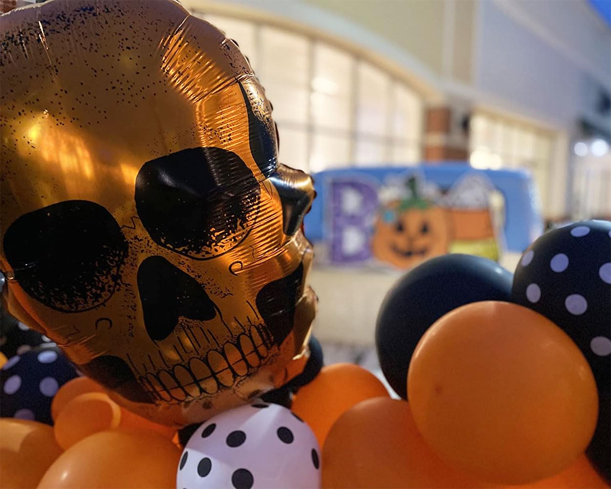 DS. DISTINCTIVE STYLE Skull Balloons 8 Pieces 23.6 Inch Halloween Foil Balloons Great Addition for Halloween Party Balloon Arch