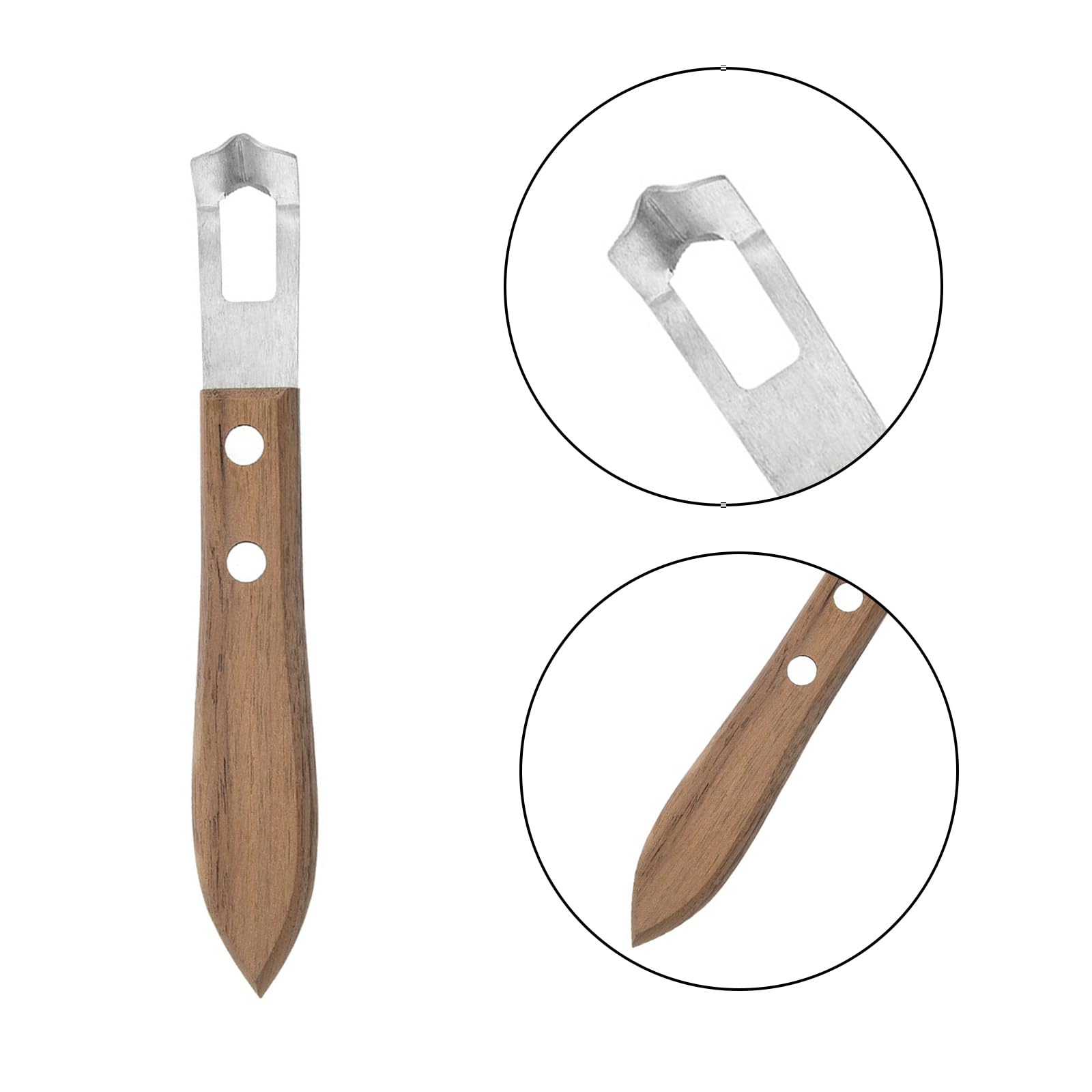 2 PACK Cocktail Channel Knife with Walnut Wood Handl Fruit and Vegetable Carving Tool for Decorating Cocktails, Desserts, and Salads Stainless Steel Tip Wooden Handle