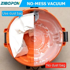 Zibopon VF3503 Vacuum Bags Compatible with Ridgid 5 to 10 Gallon Wet/Dry Vacs, Size B(10 Pack)