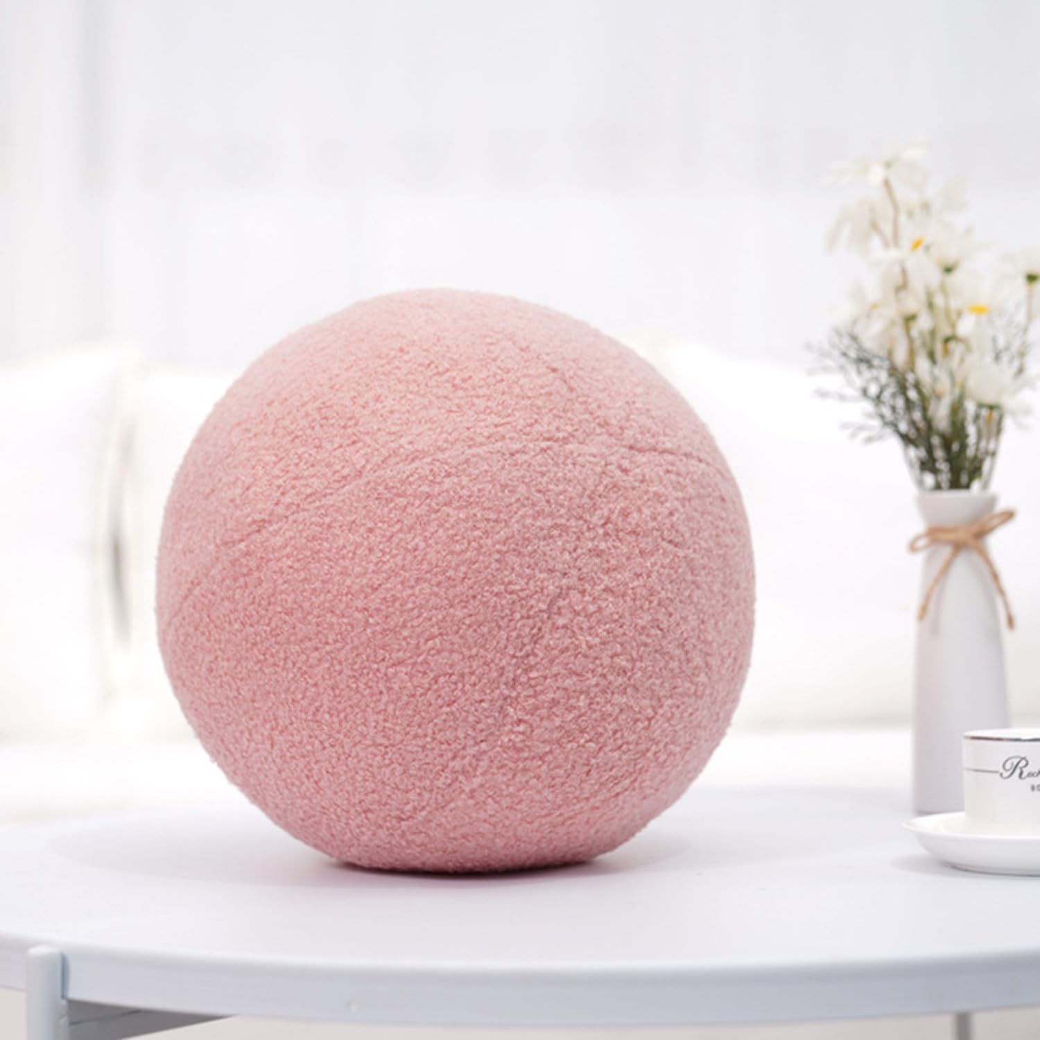 Hanchiweier Ball Plush Pillow 11.8inches Round Sphere Pillow Sofa Cushion Room Decoration Throw Pillow