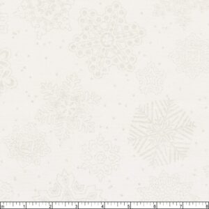 Robert Kaufman Season of Sparkle Snowflake, Fabric by The Yard (Metallic Pearl - Frost)