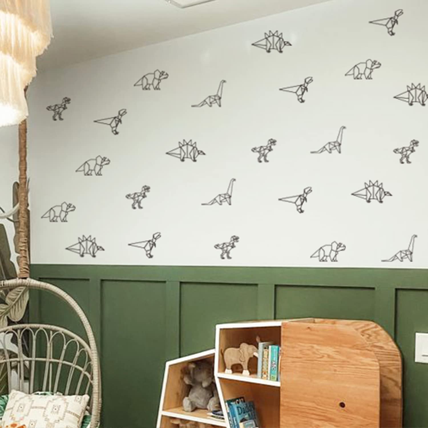 QUCHENG Dinosaur Wall Decals Animal Boys Bedroom Stickers Removable Decor Nursery Kids Room Modern Stylish Murals DIY Cute Decorations 5 Sheets