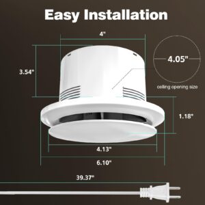 SBONNI Bathroom Exhaust Fan with Light, Upgraded Two Way Bathroom Vent Fan Light with Remote Control 90 CFM 0.3Sones Energy-Saving Household Ventilation Fans, Ceiling Wall Mount for Kitchen Garage