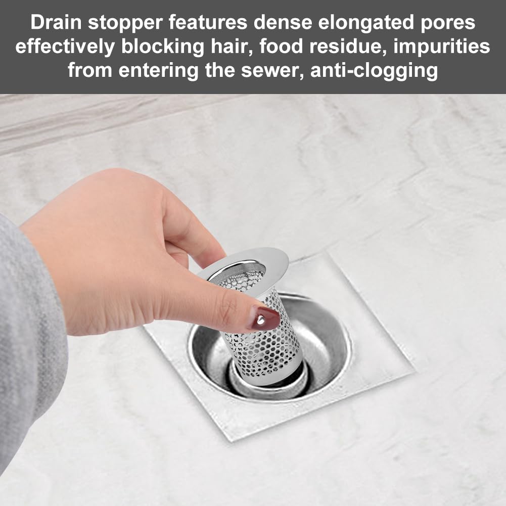 4 Pack Hair Catcher Shower Drain Strainer, Stainless Steel Floor Drain Strainer, Sink Tub Drain Stopper for Bathroom Washbasin Bathtub Drain(Silver)