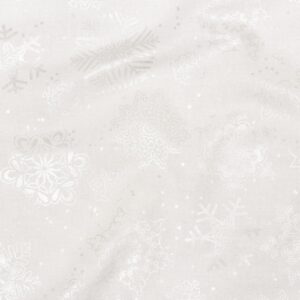 robert kaufman season of sparkle snowflake, fabric by the yard (metallic pearl - frost)