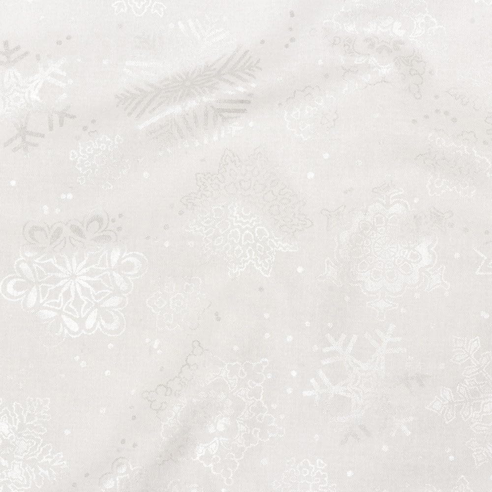 Robert Kaufman Season of Sparkle Snowflake, Fabric by The Yard (Metallic Pearl - Frost)