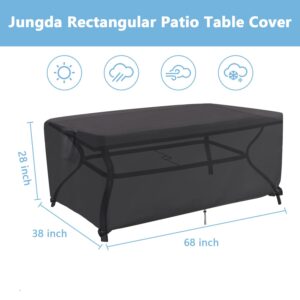 Jungda Patio Furniture Set Covers,68 Inch Rectangle Outdoor Dining Table Cover,Waterproof Outside Table Cover Furniture Cover - 68 X 38 X 28 Inch