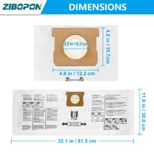 Zibopon VF3503 Vacuum Bags Compatible with Ridgid 5 to 10 Gallon Wet/Dry Vacs, Size B(10 Pack)