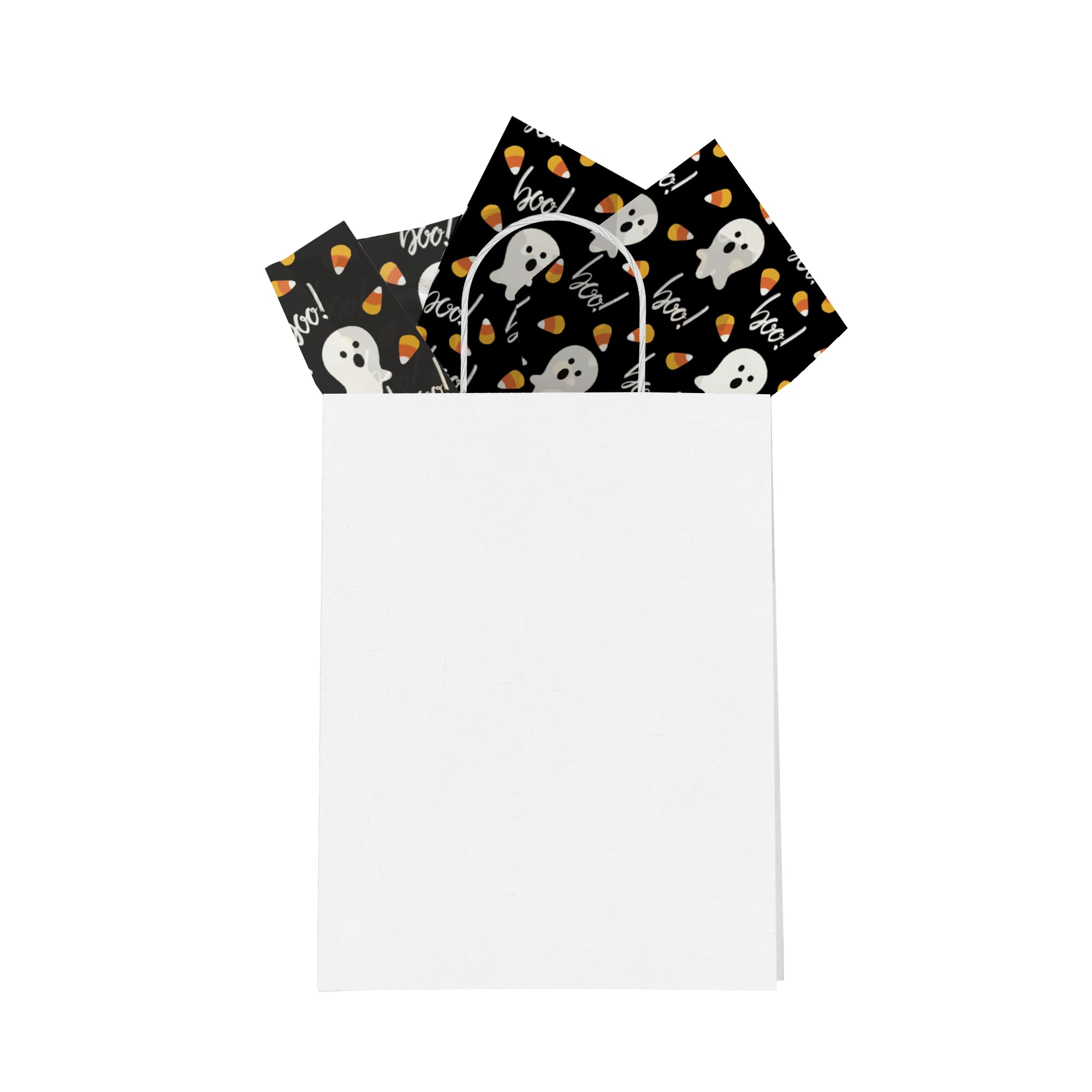 Halloween Ghosts Printed Tissue Paper - Tissue Paper for Gift Bags - Gift Bag Wrapping Paper - Gift Wrapping Paper - Holiday Tissue Paper - Fall Tissue Paper | 24 Sheets 20" x 30"