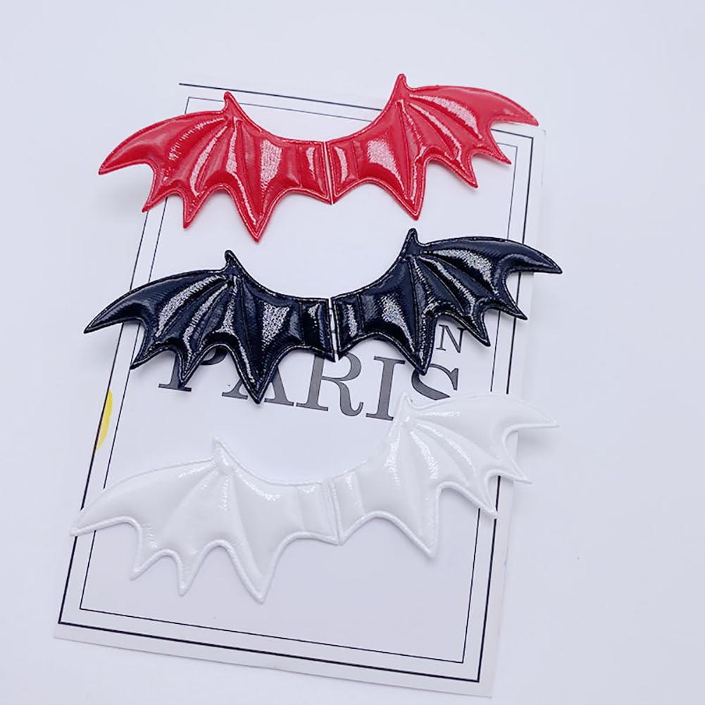 40 Pcs Mini Devil Wings Halloween Bat Wing Embellishment Spooky Bats Fabric Wings Patches for Hair Clips Headband Clothes Shoes Black