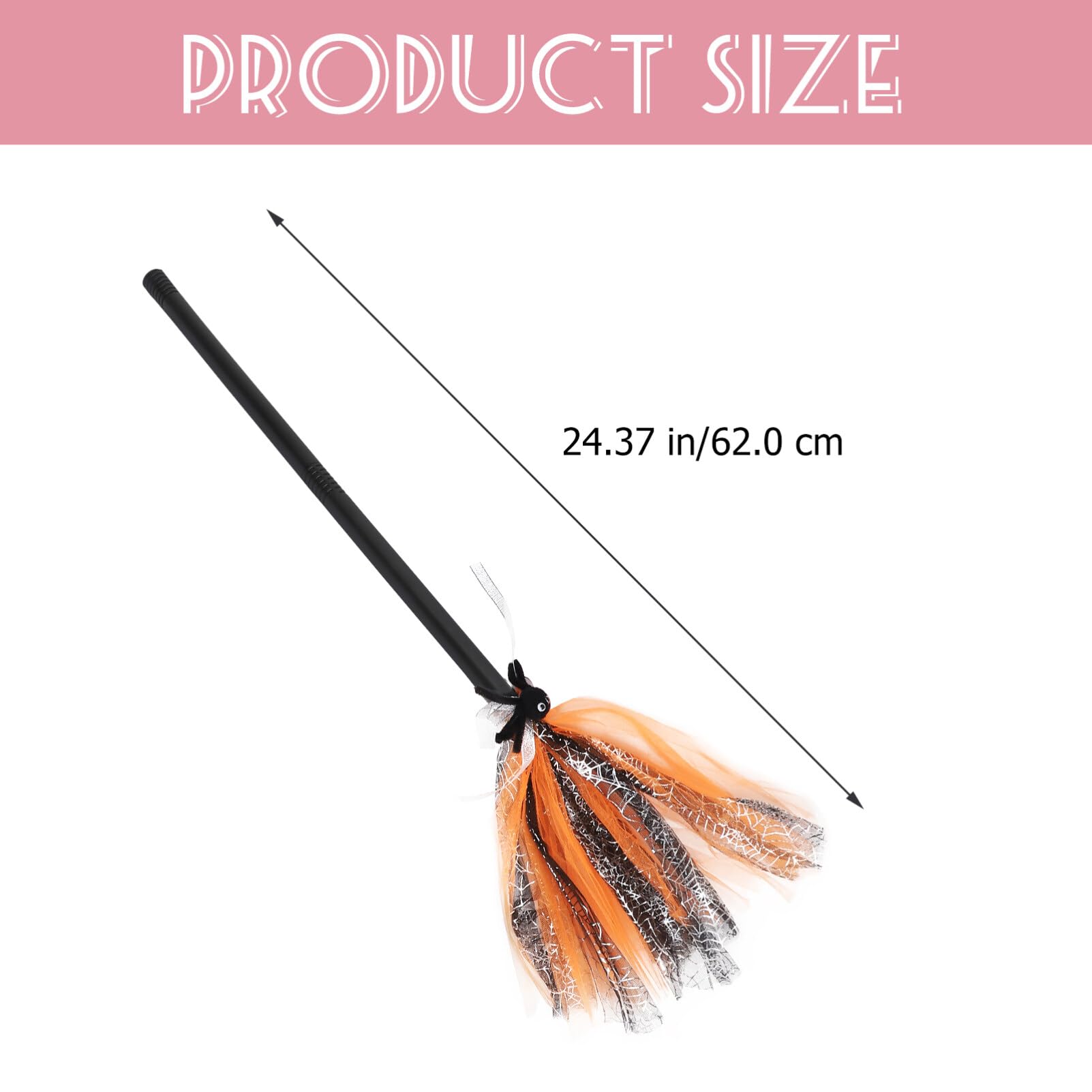 Ciieeo 1pc Halloween Broom Witch Halloween Accessories Childrens Broom Halloween Besom Prop Broom Stick Broom Props Broom for Halloween Toy Broom Black Costume Makeup Mesh Toddler Cosplay