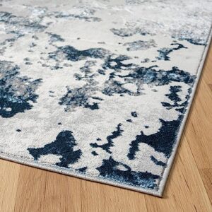 LUXE WEAVERS Modern Abstract High Low Texture Area Rug,Blue,5'X7'