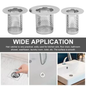 4 Pack Hair Catcher Shower Drain Strainer, Stainless Steel Floor Drain Strainer, Sink Tub Drain Stopper for Bathroom Washbasin Bathtub Drain(Silver)