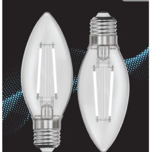 Feit B10 E26 (Medium) Filament LED Bulb Daylight 60 Watt Equivalence 2 pk