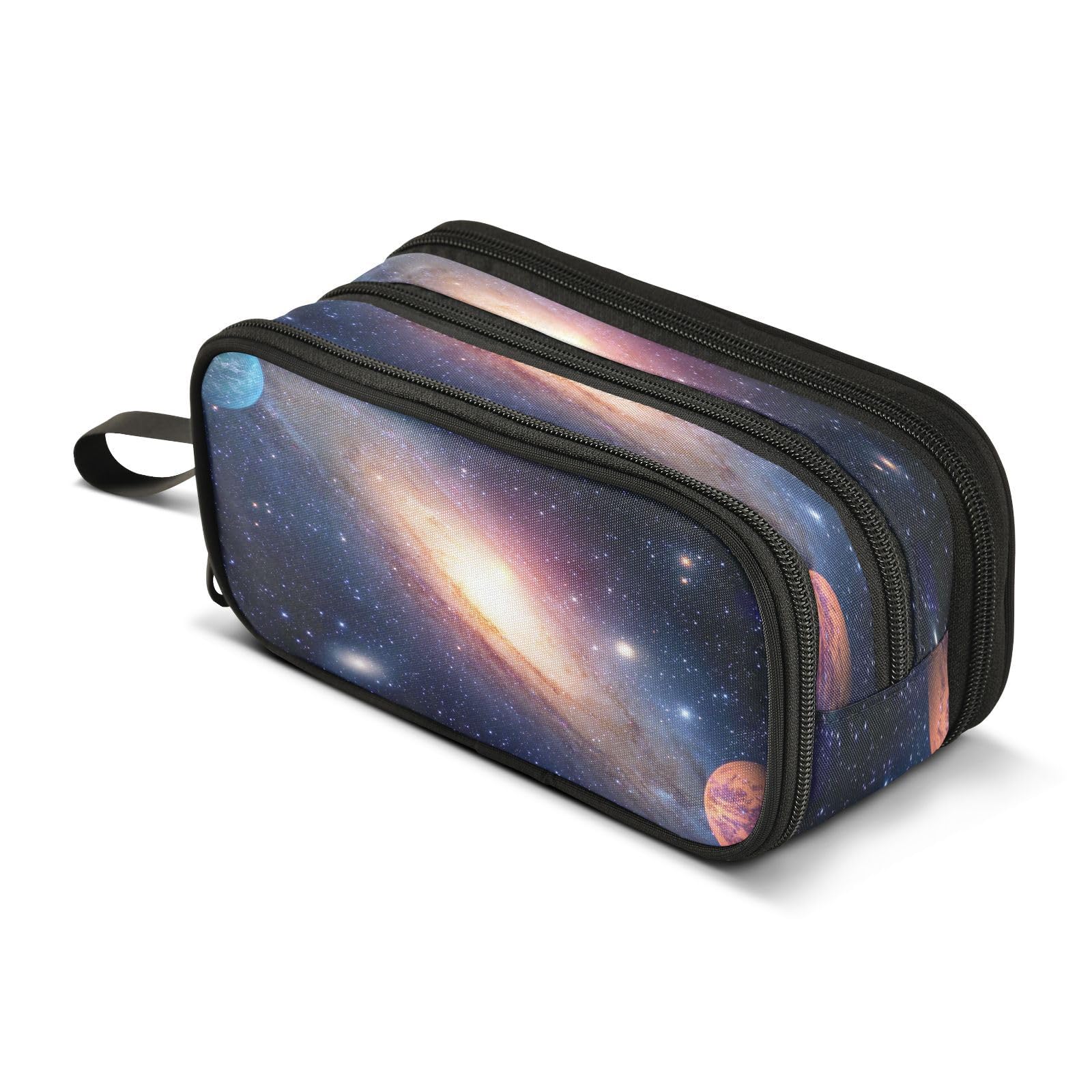 ALAZA Outer Space Solar System Planet Galaxy Pencil Case Large Capacity,Pencil Pouch Office College Large Storage Pen Bag 3 Compartment Pencil Cases for Women Adults Teen