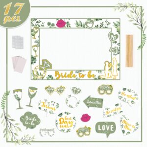 Bridal Shower Decorations Sage Green Wedding Decorations Engagement Party Decorations She Said Yes Party Photo Booth Frame & Props for Wedding Party Supplies