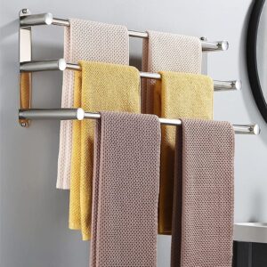 RUTAVM Towel Bar Rack Towel Rack 3-Tier Bath Towel Rail Stainless Steel Wall Mounted Towel Holder Towel Bar for Kitchen Bathroom for Bathroom (Size : 40cm)