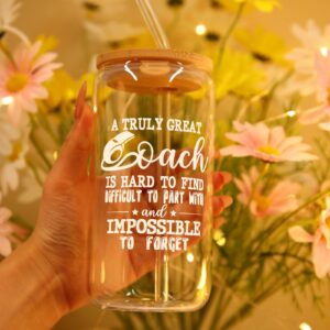 Nuenen 2 Pieces Friends Gifts Coach Gifts Chaos Coordinator Gifts for Women 16 oz Glass Coffee Tumbler Cup for Birthday Gifts Appreciation Thank You Gift Coach Sisters Coworker(Coach)