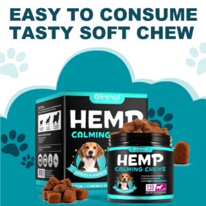 Hemp Calming Chews for Dogs, 110 Pet Care Calming Chews for Dogs with Hemp Oil, Support Relaxation and Stress Relief - Chewable Dog Calming Treats for Thunderstorms,Sleep,Barking,Separation Anxiety