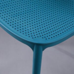 CozyBlock MESH Perforated Stackable Dining Chair for Both Indoor and Outdoor – Set of 2 (Teal Blue)