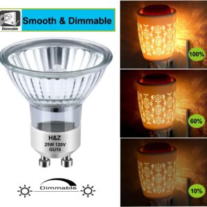 NP5 gu10 120v 25w Bulb Candle Warmer, 6pcs gu10+c 120v 25w Halogen Light Bulbs with Glass Cover, gu10 Bulb Dimmable & Warm White, MR16 GU10 Base for Candle Warmer Light Bulbs, Track Light Bulbs