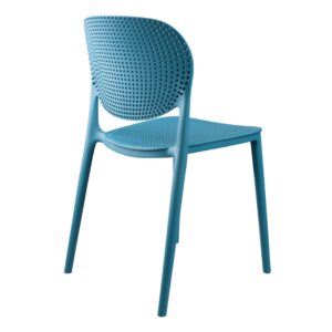 CozyBlock MESH Perforated Stackable Dining Chair for Both Indoor and Outdoor – Set of 2 (Teal Blue)