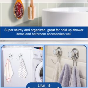 HOME&I Double Vacuum Suction Cup Hooks for Shower Loofah Towel Washcloth, Bathrobe,Stainless Steel 2 Pack (2 Pack)