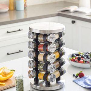 Orii 20 Jar Stainless Steel Rotating Spice Rack