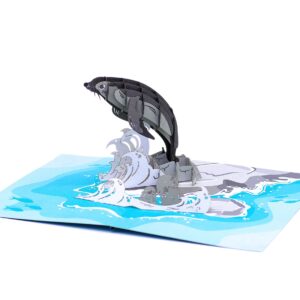 Ocean Animals - 3D Pop Up Greeting Card For All Occasions - Love, Birthday, Christmas, Good luck, Father's Day, Mother's Day - Message Note for Personalized - Thick Envelope, Fold Flat (Seal)