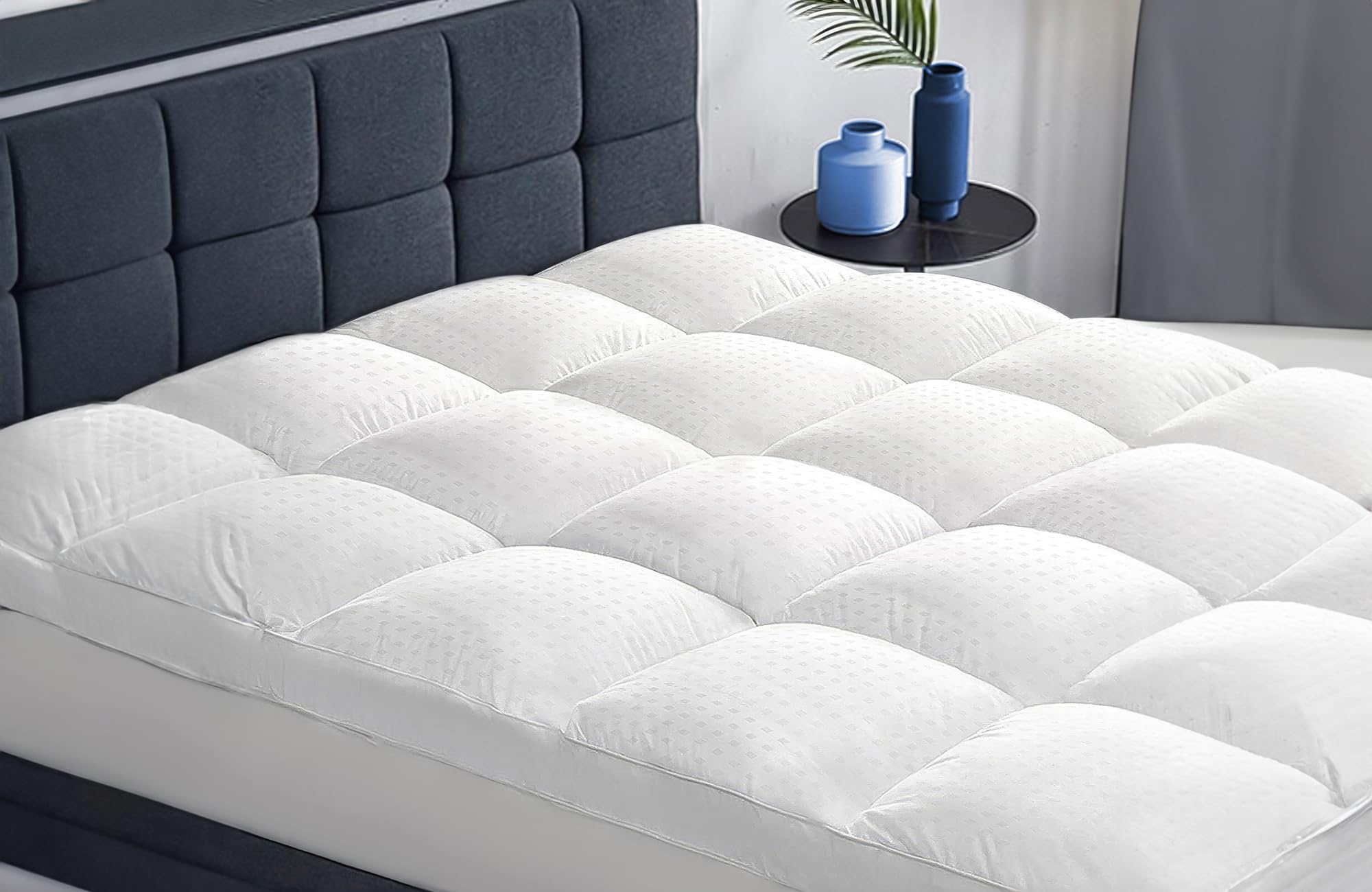 Yoyomax Queen Mattress Cover - Cooling, Breathable, Ultra-Soft, 50% Thicker Than Normal, Deep Pocket, 100% 400TC Cotton, Machine Washable, White