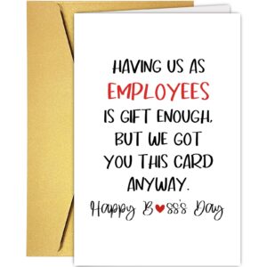 supoeguk happy boss's day card for boss, funny boss's day card from employees, boss appreciation card on boss's day