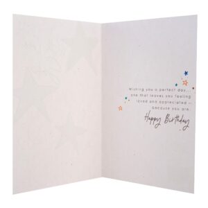 Hallmark Son Birthday Card, Birthday Card for him, Classic Blue Stars, Squiggles, Gold Foil