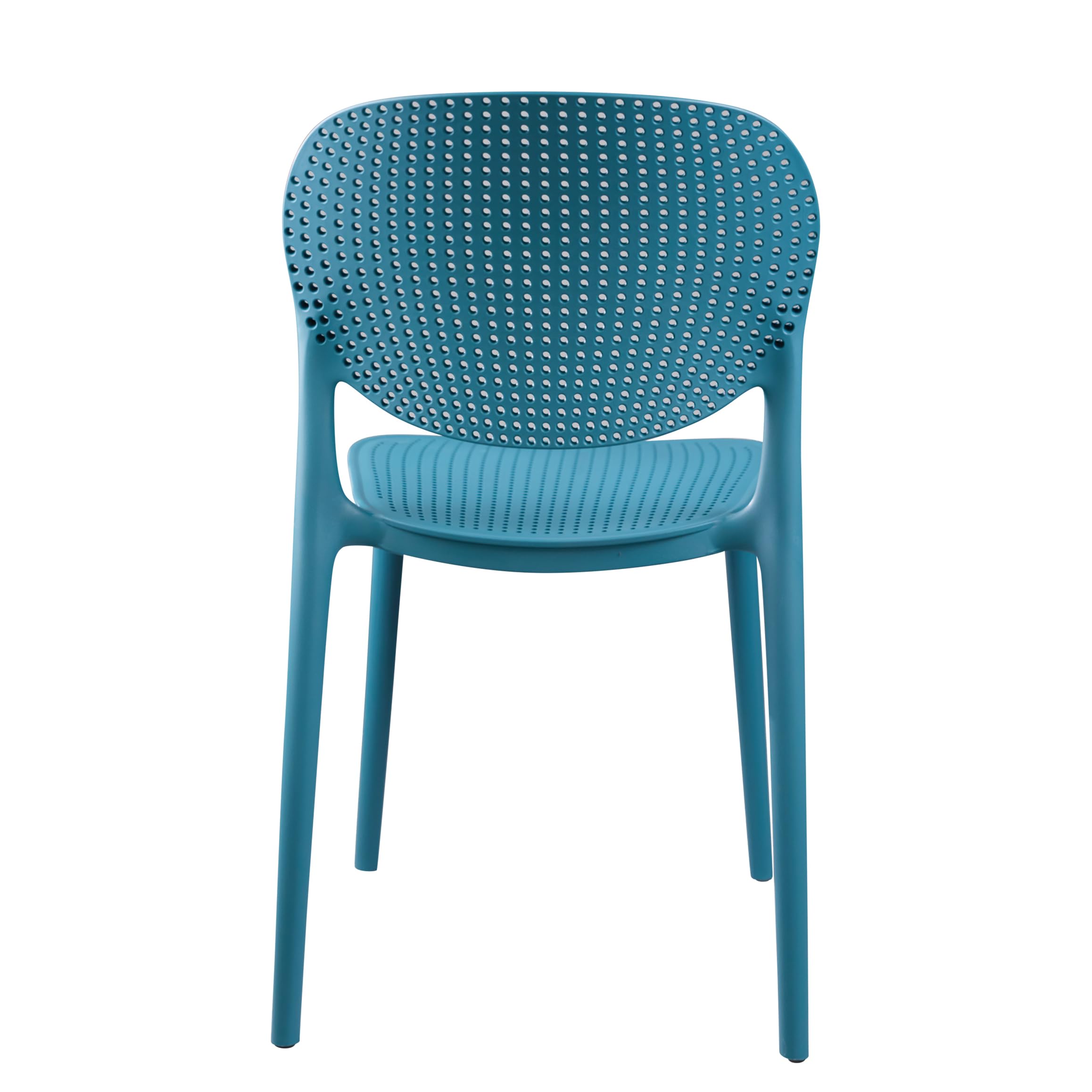 CozyBlock MESH Perforated Stackable Dining Chair for Both Indoor and Outdoor – Set of 2 (Teal Blue)