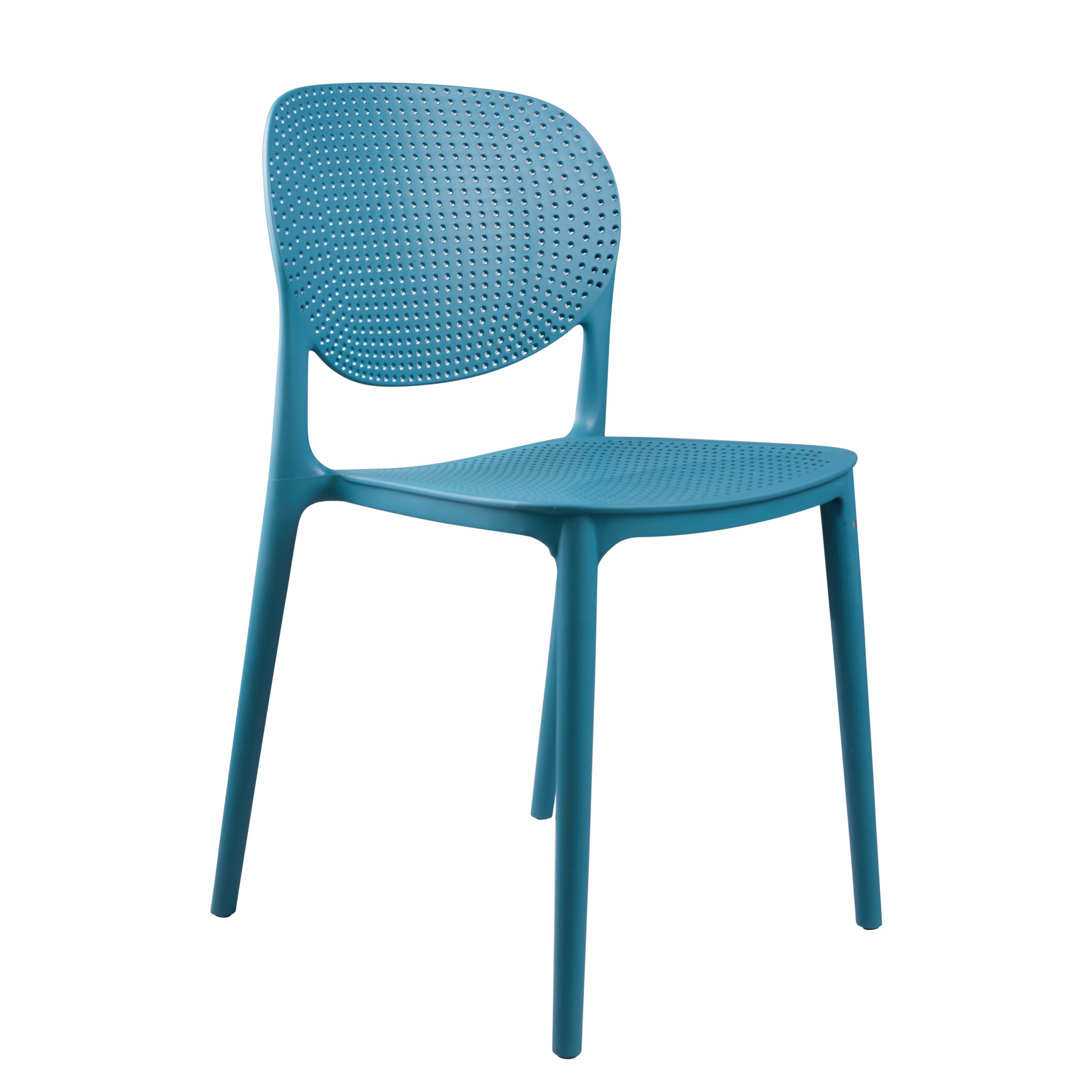 CozyBlock MESH Perforated Stackable Dining Chair for Both Indoor and Outdoor – Set of 2 (Teal Blue)