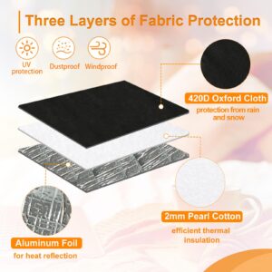 Air Conditioner Covers for Window Units - 3 Layers Insulation Outside AC Cover with Elastic Drawstring Metal Buckle Strap, Outdoor Winter Waterproof AC Canopy Sun Shade - 27.5 × 22.5 × 18.5 Inch