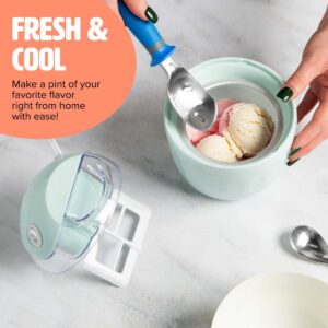 Tasty Mini Ice Cream Maker, Make Ice Cream, Sorbet, Frozen Yogurt, Gelato, Desserts, Quick Results, Single-Serve, Aqua